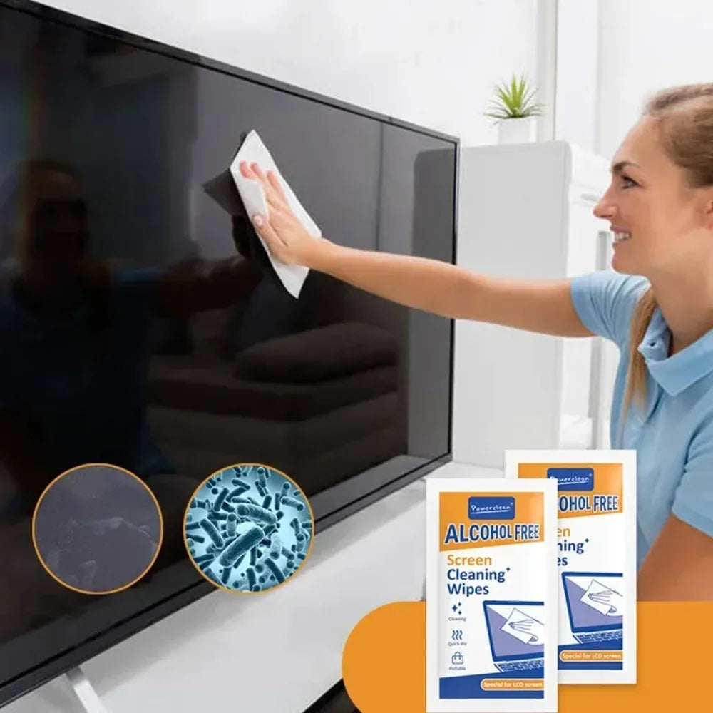 40 Pack PC Cleaners Wipes - Dry and Wet Screen Cleaning Cloths for Cars, Phones, Tablets, Laptops, TVs and Monitors