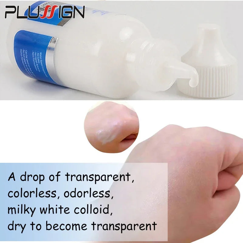 Colle pour perruques Plussign avec dissolvant Super Lace Glue pour perruques en dentelle/toupets/clos, kit d'installation de perruques