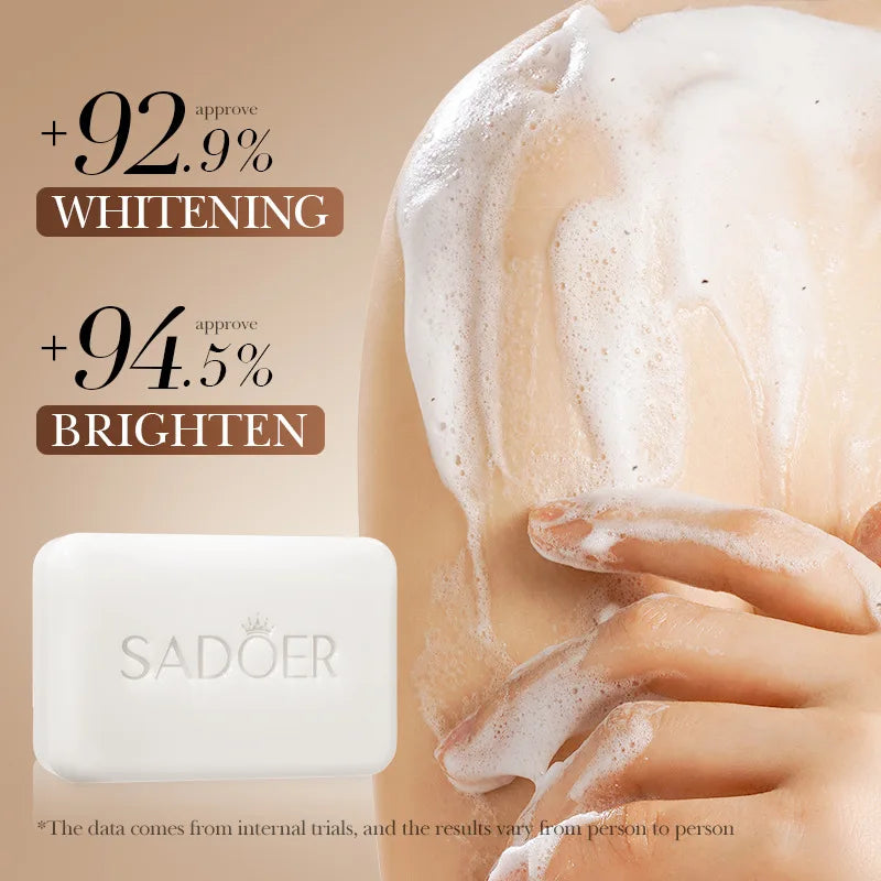 Savon visage moussant SADOER à la niacinamide et à l'arbutine, hydratant, éclaircissant et nettoyant en profondeur pour le corps et le visage. Savon artisanal.