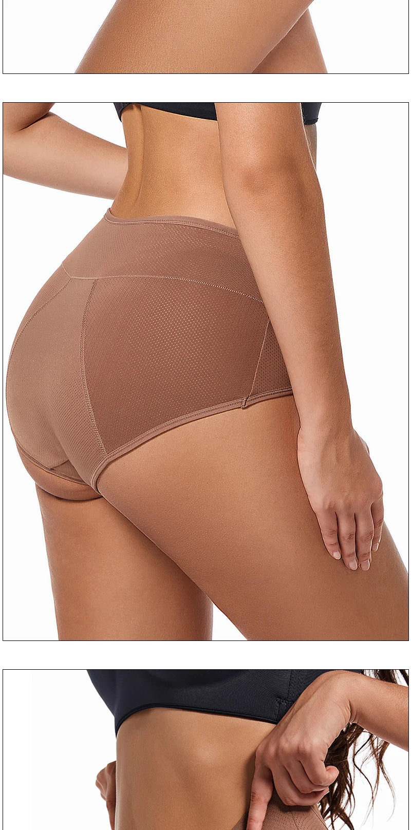 Culottes menstruelles 3 couches absorbantes pour incontinence physiologique, respirantes et imperméables, sous-vêtements menstruels pour femmes.