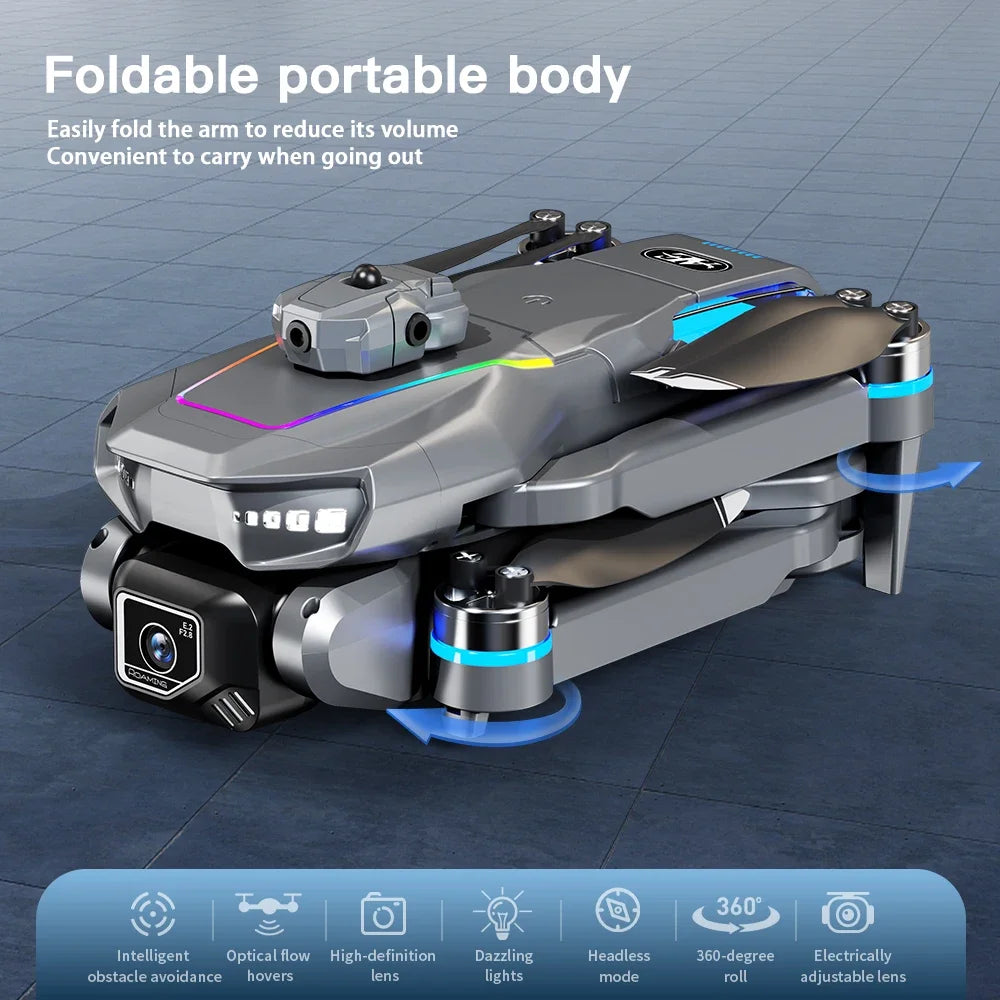 Drone AE19 GPS, écran LCD 4,3", double caméra 8K/4K, rotation à 360° avec détection d'obstacles, 3 options de batterie, quadricoptère radiocommandé professionnel, idéal pour les cadeaux et les voyages.