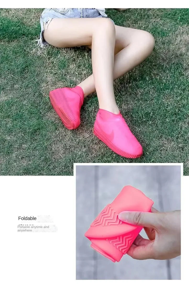 1 paire de couvre-chaussures imperméables en silicone, résistants aux irrégularités du bord, pour bottes de pluie, accessoires pour les journées pluvieuses en extérieur