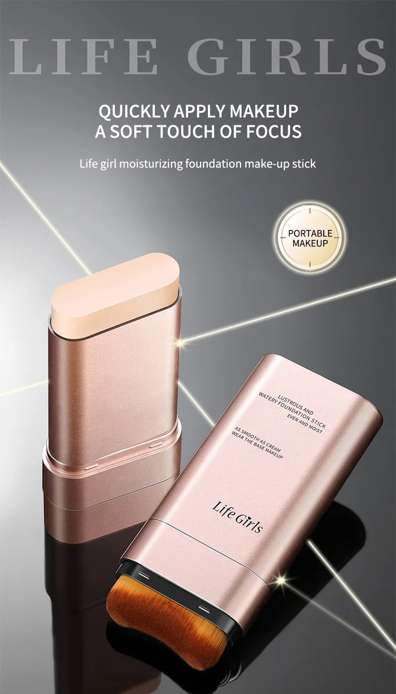 Fond de teint hydratant léger et onctueux, effet naturel, hydratant, brillant, fin et léger, applicateur double tête rotatif pour une utilisation facile, avec son propre pinceau, waterproof, application facile et facile à estomper.