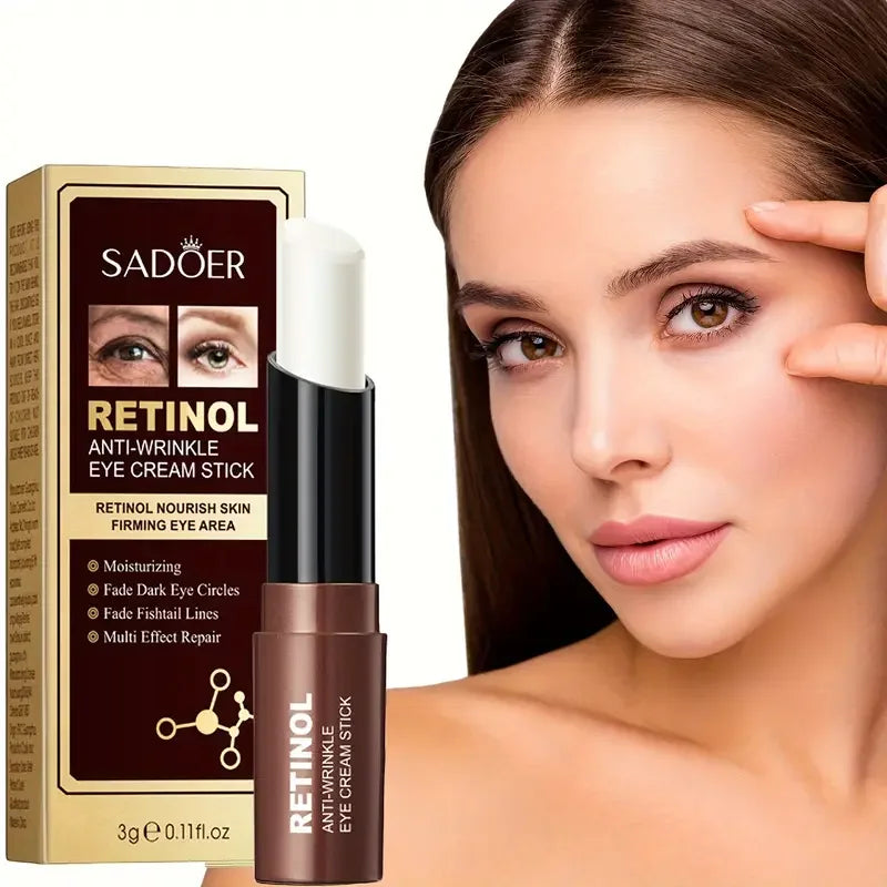 Crema de contorno de ojos con retinol en barra para eliminar ojeras, hidratar, reafirmar e iluminar la piel del contorno de ojos.