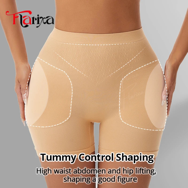 Culotte gainante Flarixa avec coussinets amovibles, effet push-up fessier, shorty gainant, sous-vêtement sculptant.
