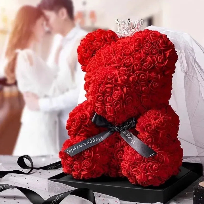 Rose Bear Gift Valentine's Day Wedding Decoration 19cm