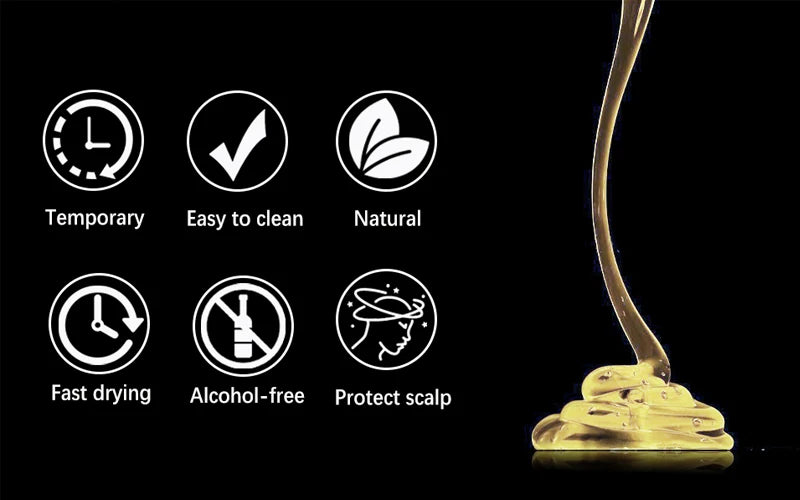 GOIPLE Gel pour perruque lavable sans colle, 59 ml, tenue extrême, séchage rapide, formule naturelle, adhésif pour usage temporaire