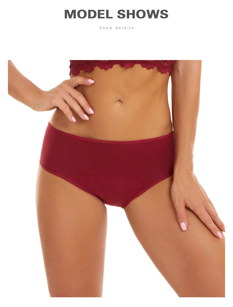 Lot de 3 culottes menstruelles pour femmes, anti-fuites, en coton, absorbantes, physiologiques, pour les règles.