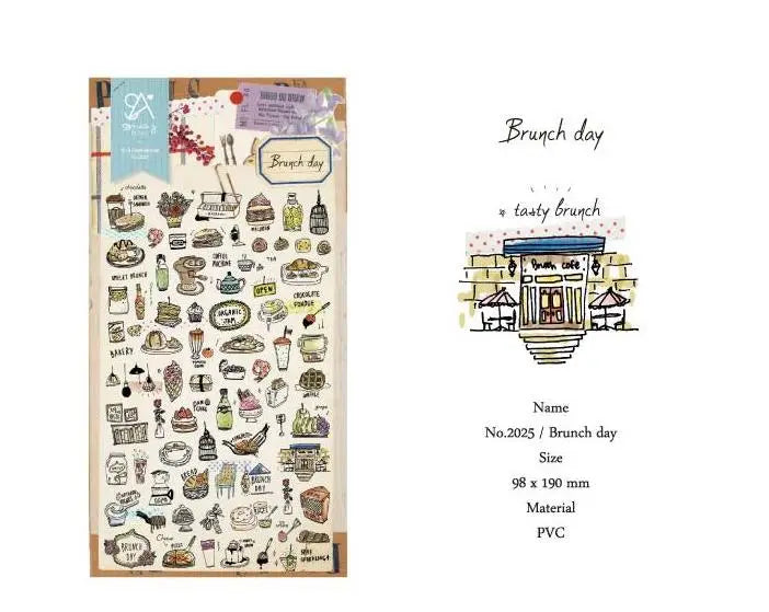 Suatelier Foods Stickers Aesthetic Scrapbooking Cute Junk Journal Ephemera Korean Deco Sticker Planner Diary DIY Craft Supplies