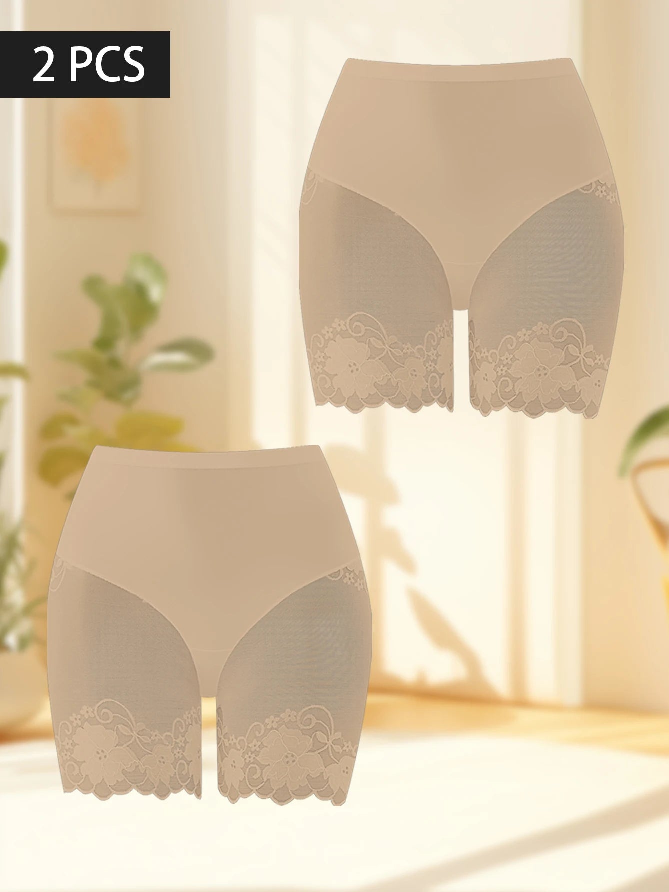 Lot de 2 culottes shorty transparentes pour femmes - Confortables, taille mi-haute, respirantes, ne roulent pas, idéales pour les soirées en amoureux et au quotidien