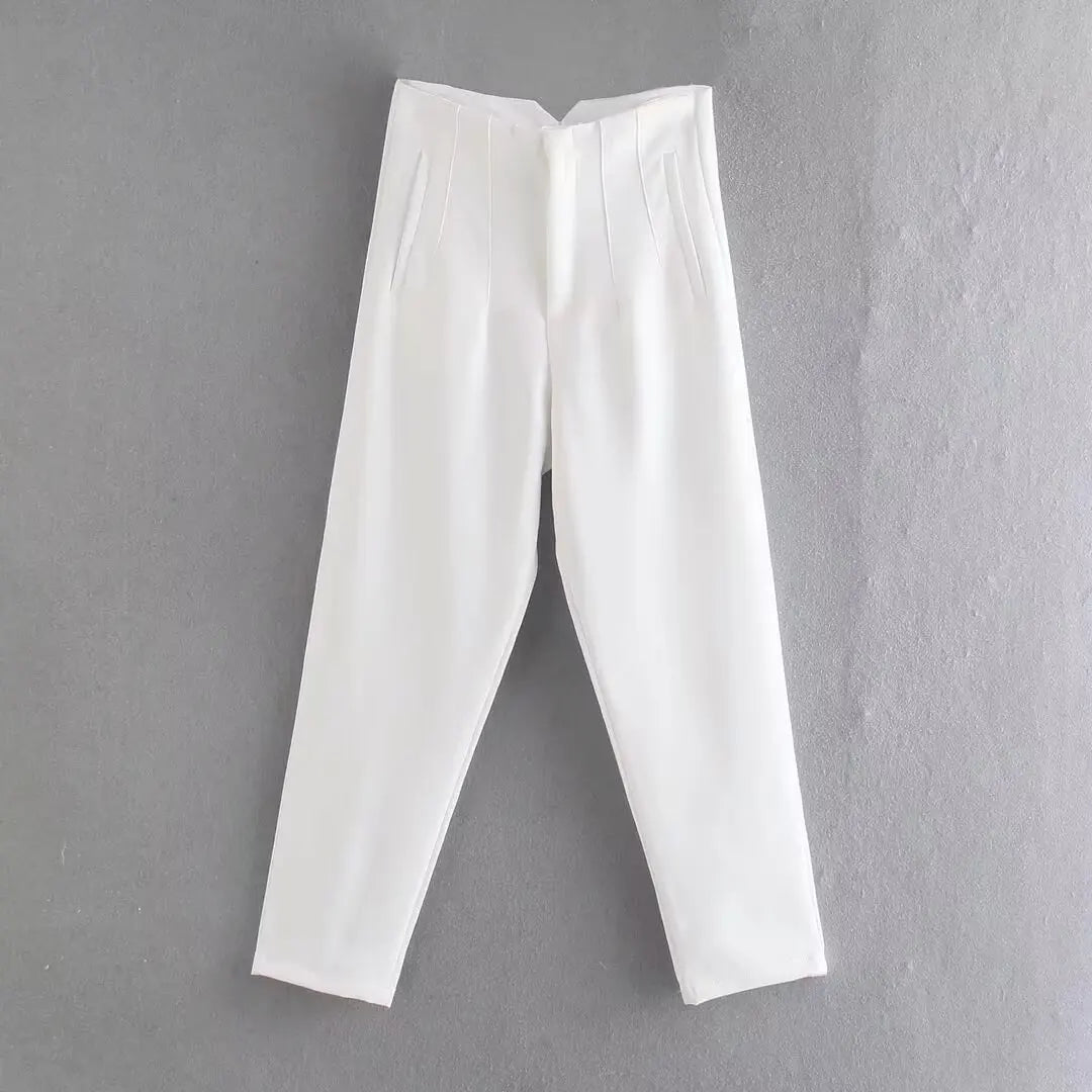 Tenues de bureau Koekop Pantalons crayon Noir Rose Blanc Pantalons Femme Mode Vêtements de bureau Pantalons taille haute pour femmes Pantalons habillés