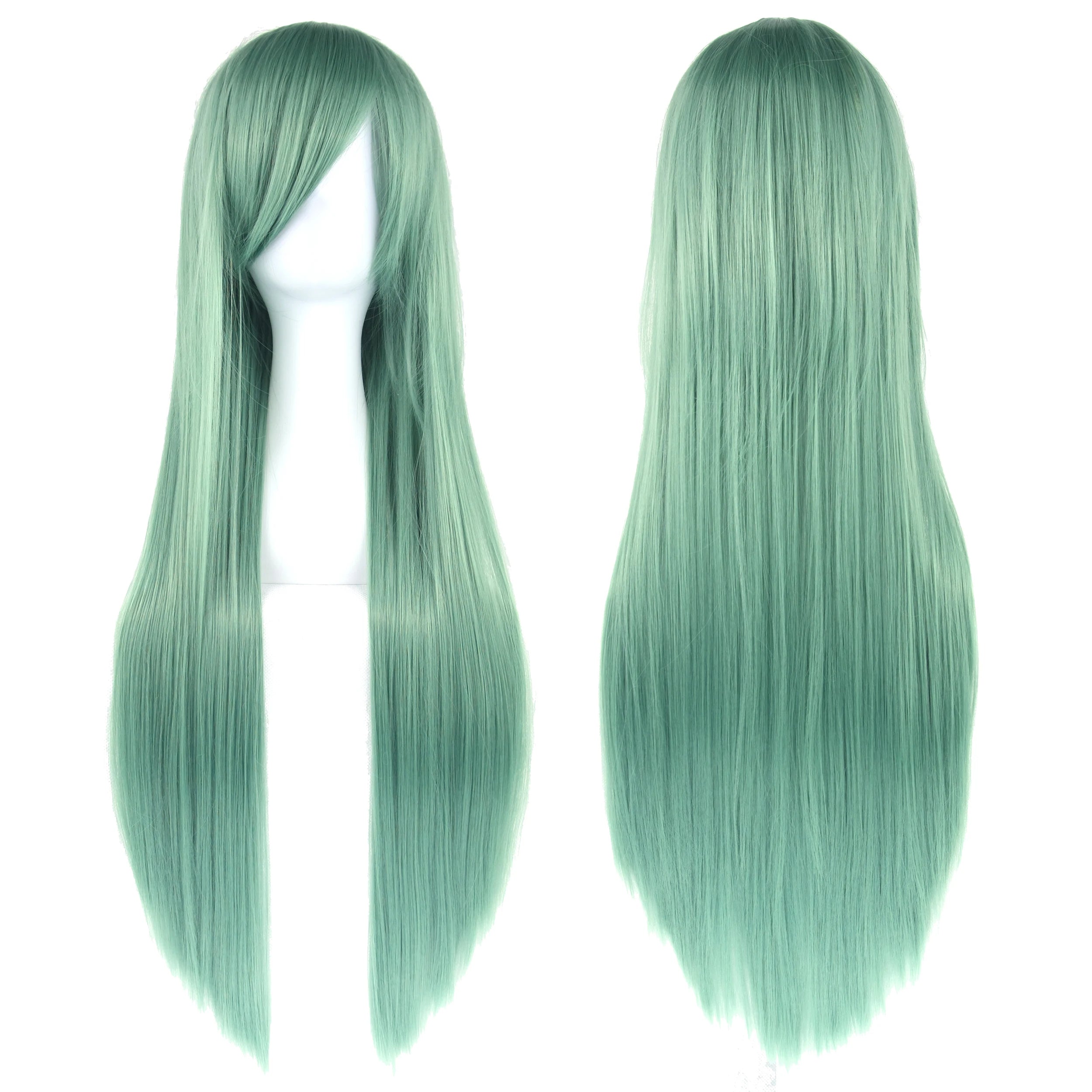 Perruque synthétique Soowee de 80 cm de long, blanche et violette, idéale pour le cosplay, les fêtes et les coiffures noires. Cheveux raides. Postiche pour femme.