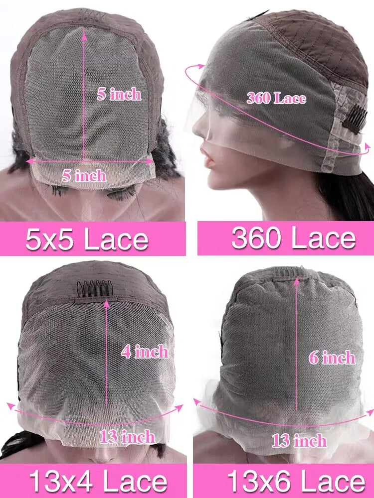 Perruque frontale de 40 à 46 pouces, densité 200, pour femmes noires, perruques brésiliennes en cheveux humains, 5x5, raides comme des baguettes, perruque frontale en dentelle transparente HD