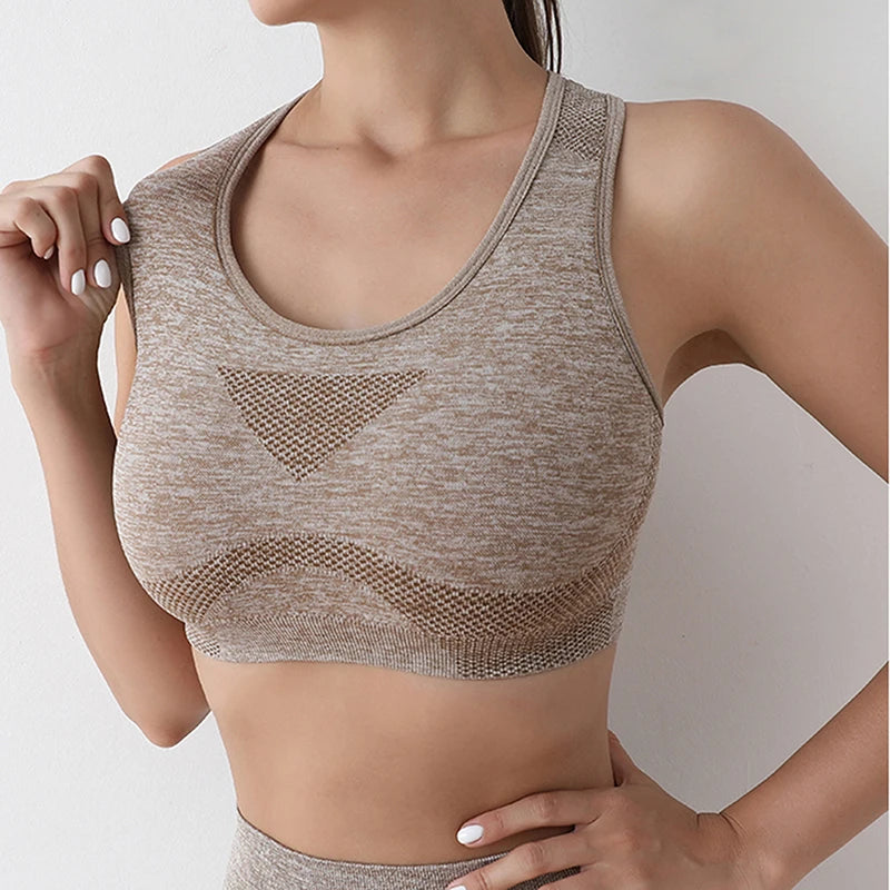 Soutien-gorge de sport push-up pour femme, idéal pour le fitness et le yoga. Sous-vêtements et hauts de sport respirants pour la course et la salle de sport.