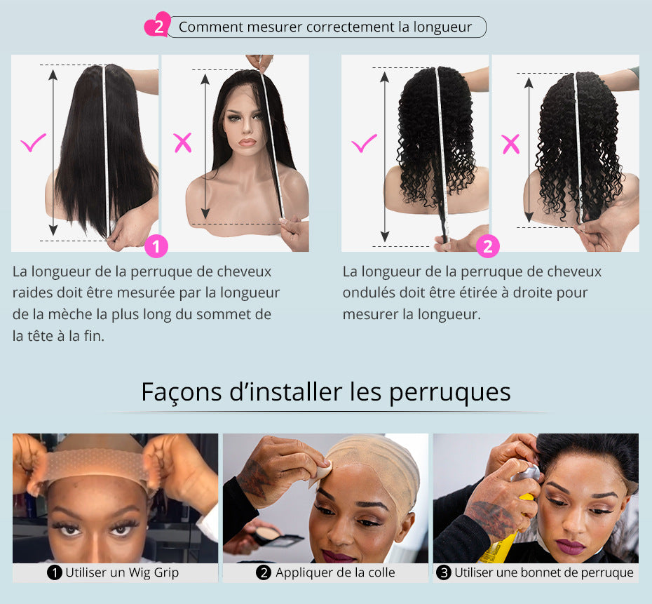 Perruque pré-coupée sans colle, 250 %, 30 à 40 pouces, prête à porter, ondulations profondes et souples, 13x6 ou 13x4, avec lace frontale HD, pré-épilée et bouclée pour femme.
