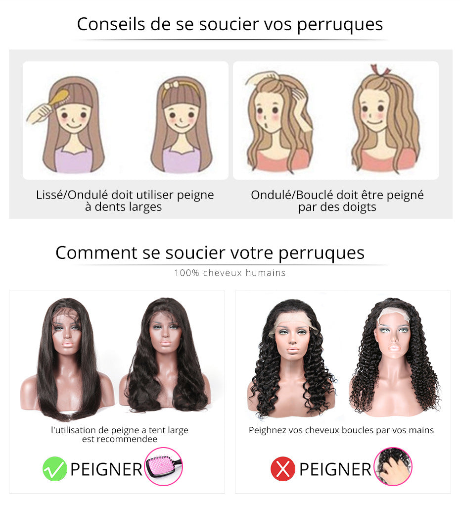 Perruque pré-coupée sans colle, 250 %, 30 à 40 pouces, prête à porter, ondulations profondes et souples, 13x6 ou 13x4, avec lace frontale HD, pré-épilée et bouclée pour femme.