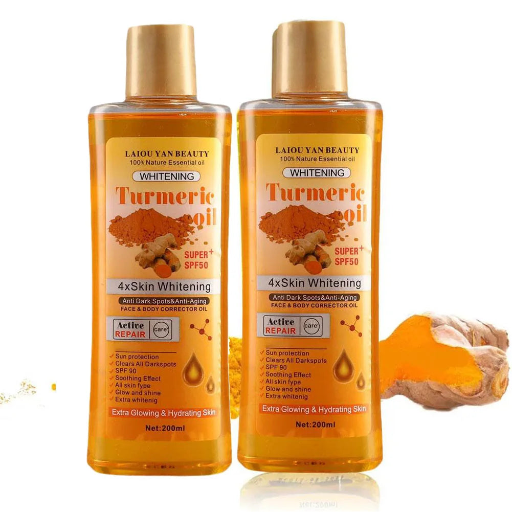 Huile essentielle de curcuma et de gingembre (200 ml) - Soin hydratant intense - Sérum visage nourrissant et lissant