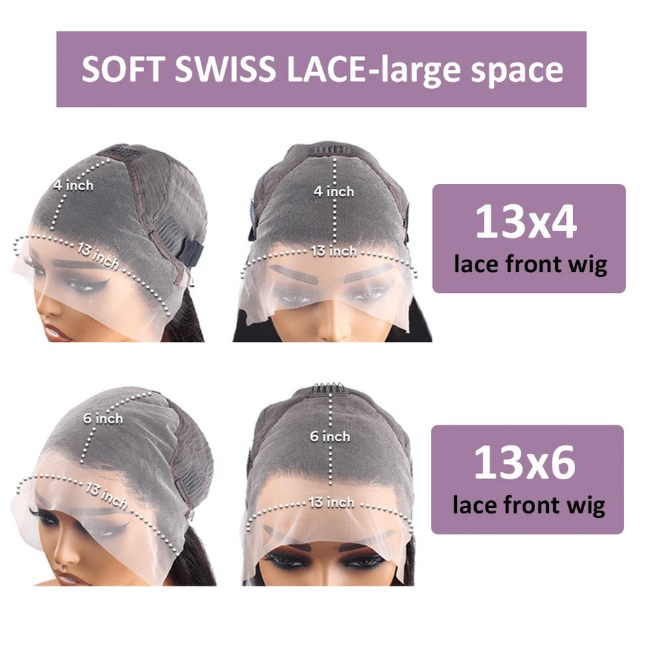 Perruques en cheveux humains raides comme des baguettes, perruque frontale en dentelle HD 13x6, 30 à 40 pouces, pré-épilées, brésiliennes, perruques noires frontales en dentelle 13x4 pour femmes