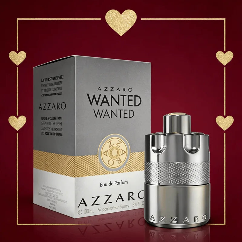 AZZARO WANTED Parfums pour hommes, flacons élégants, métalliques et colorés (argent/or/noir/bleu), éditions premium, parfum léger