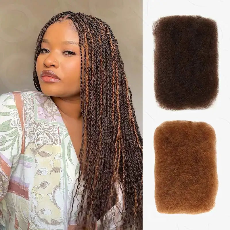 Cheveux Black Pearl Top QVR péruviens crépus bouclés mini twist 50 g/pièce, cheveux humains crépus afro en vrac pour tresses, 100 % cheveux Remy.