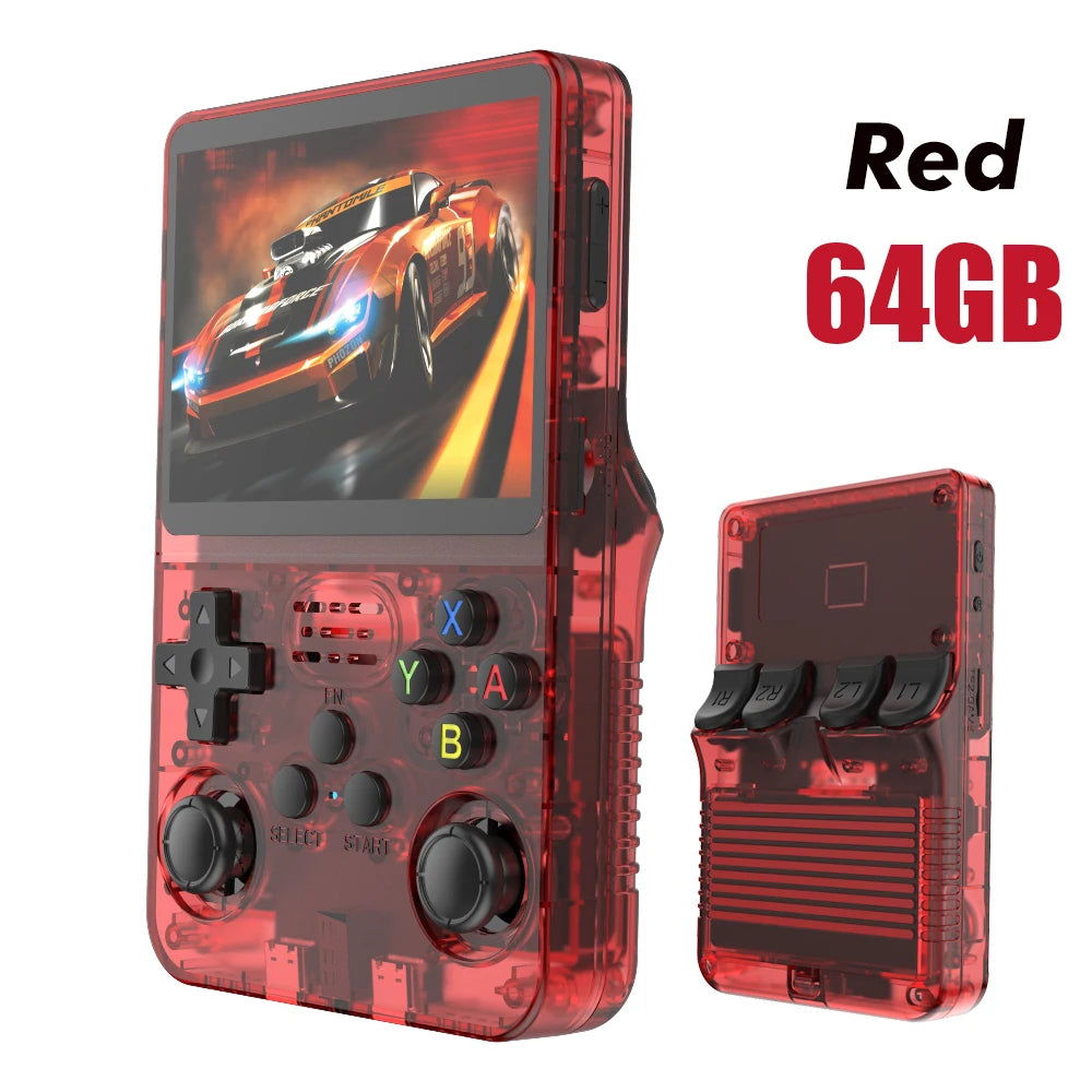 Console de jeux vidéo portable rétro R36S 128 Go, système Linux, écran IPS 3,5 pouces, lecteur vidéo de poche portable R35s Pro, jeux 64 Go