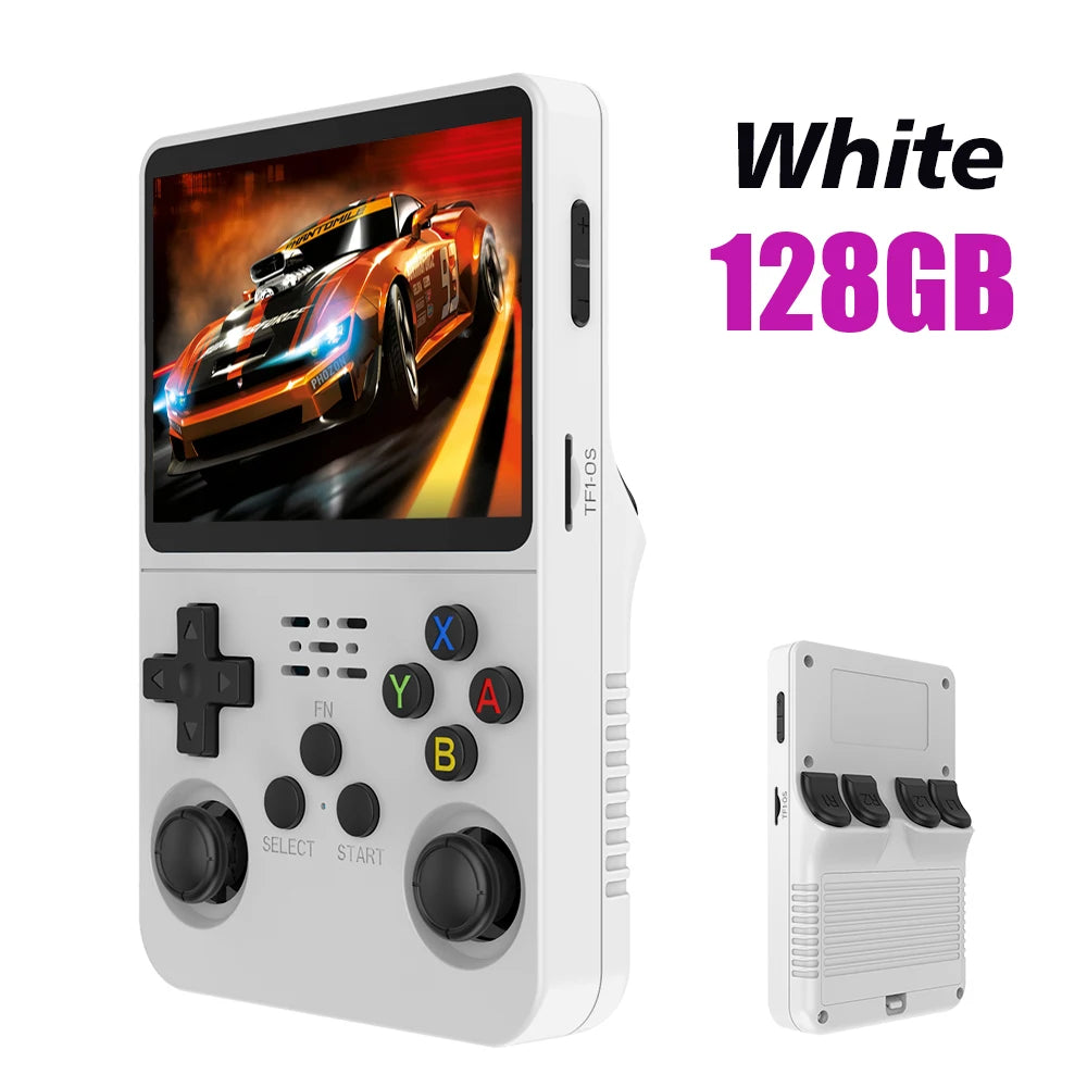 Console de jeux vidéo portable rétro R36S 128 Go, système Linux, écran IPS 3,5 pouces, lecteur vidéo de poche portable R35s Pro, jeux 64 Go