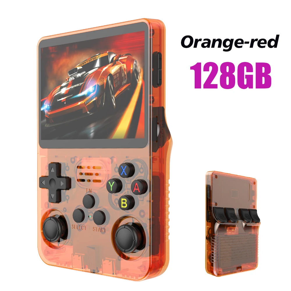 Console de jeux vidéo portable rétro R36S 128 Go, système Linux, écran IPS 3,5 pouces, lecteur vidéo de poche portable R35s Pro, jeux 64 Go