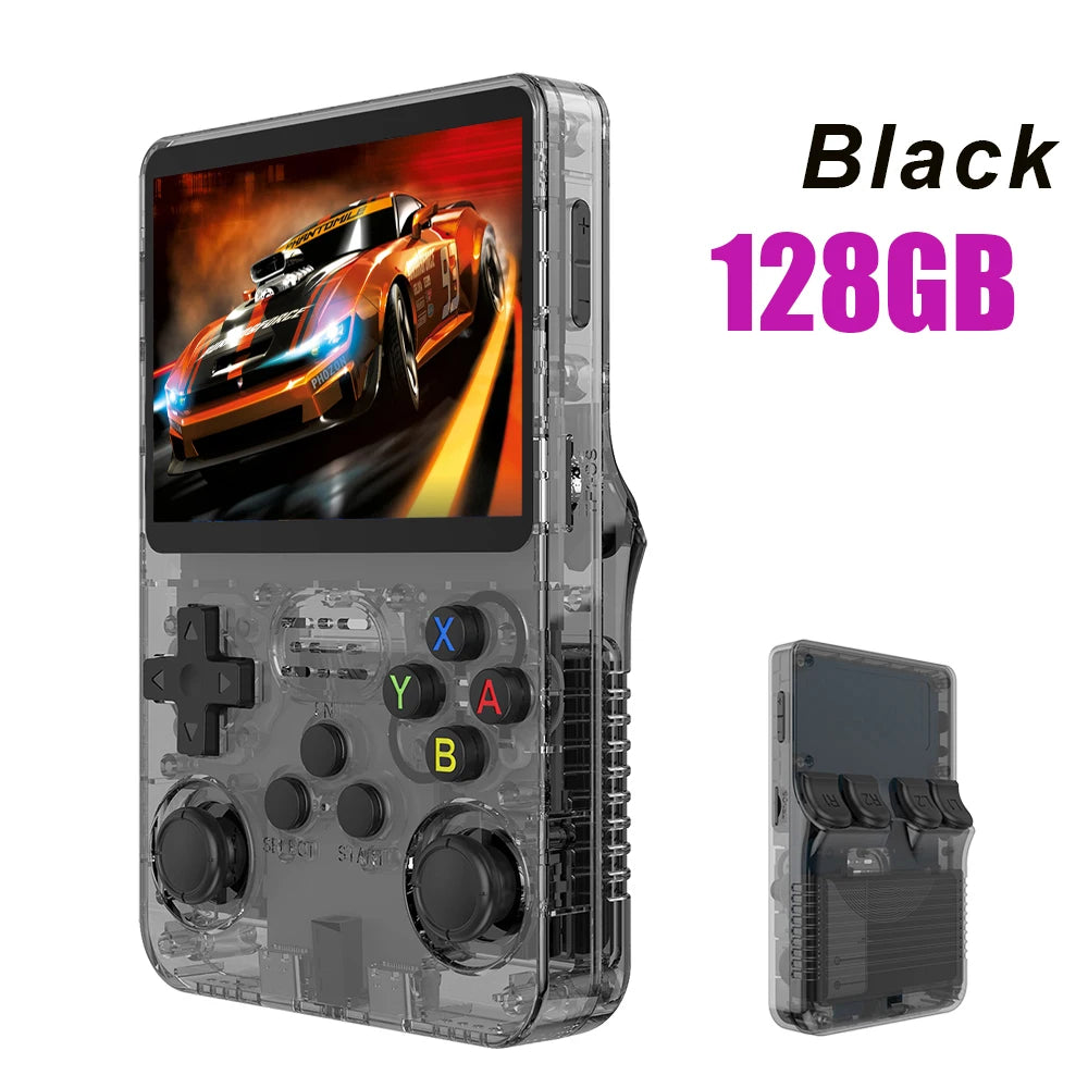 Console de jeux vidéo portable rétro R36S 128 Go, système Linux, écran IPS 3,5 pouces, lecteur vidéo de poche portable R35s Pro, jeux 64 Go
