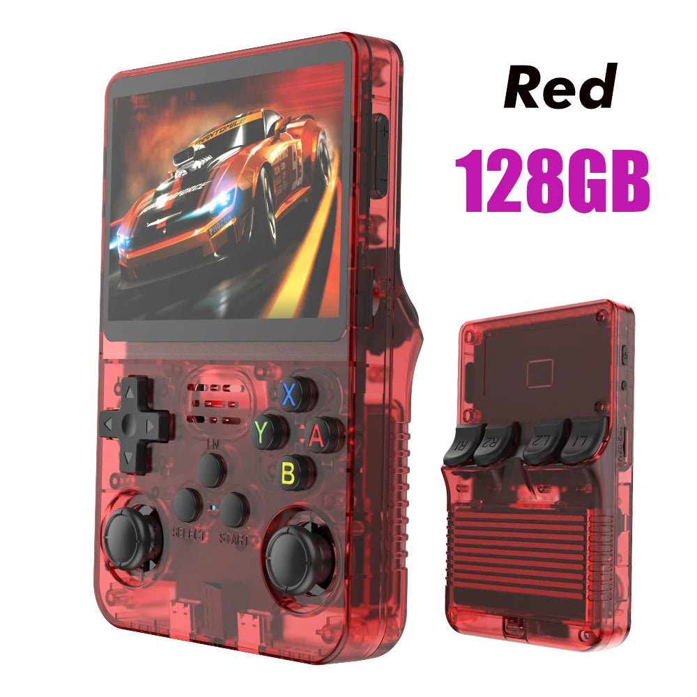 Console de jeux vidéo portable rétro R36S 128 Go, système Linux, écran IPS 3,5 pouces, lecteur vidéo de poche portable R35s Pro, jeux 64 Go