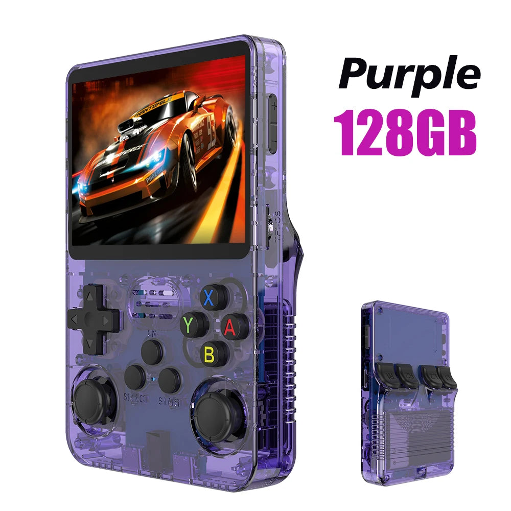 Console de jeux vidéo portable rétro R36S 128 Go, système Linux, écran IPS 3,5 pouces, lecteur vidéo de poche portable R35s Pro, jeux 64 Go
