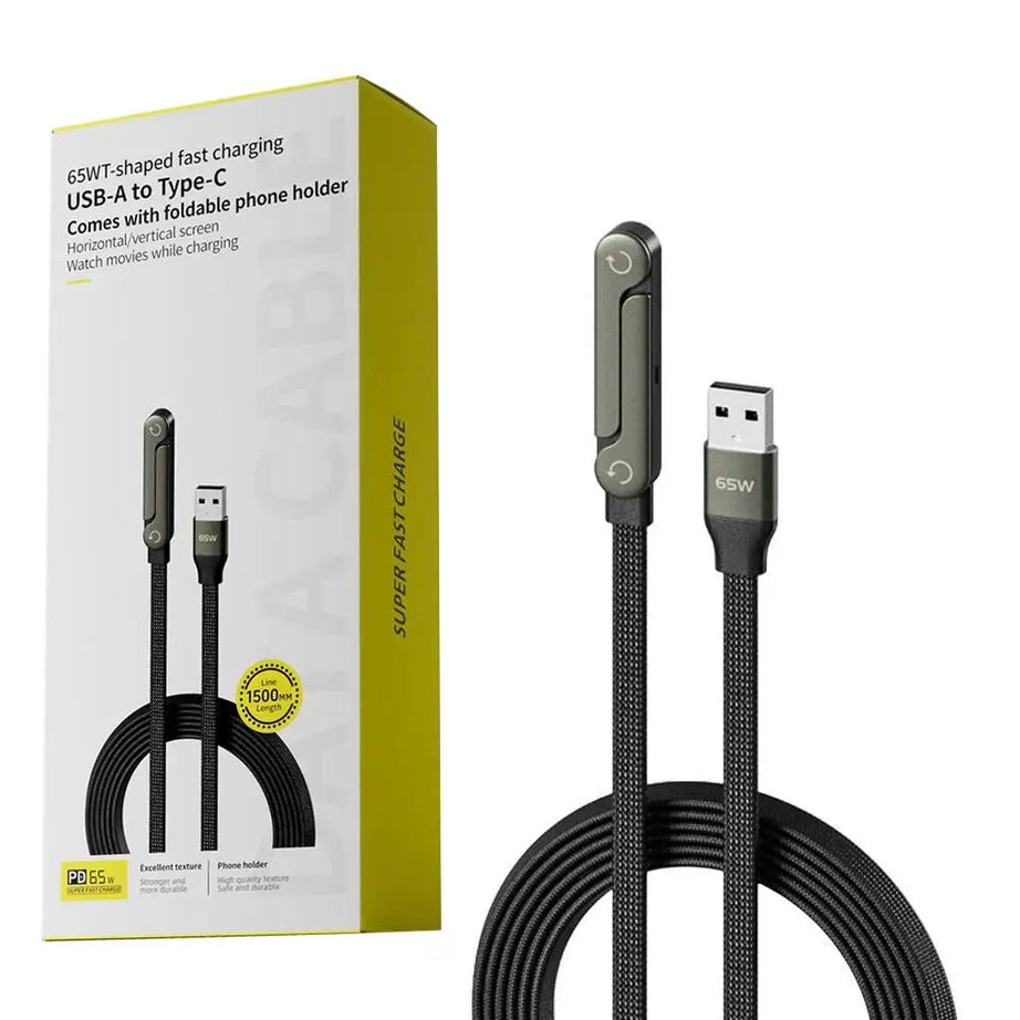 Support de téléphone portable pliable à charge rapide 240 W, câble de données, réglage multi-angle, charge continue.