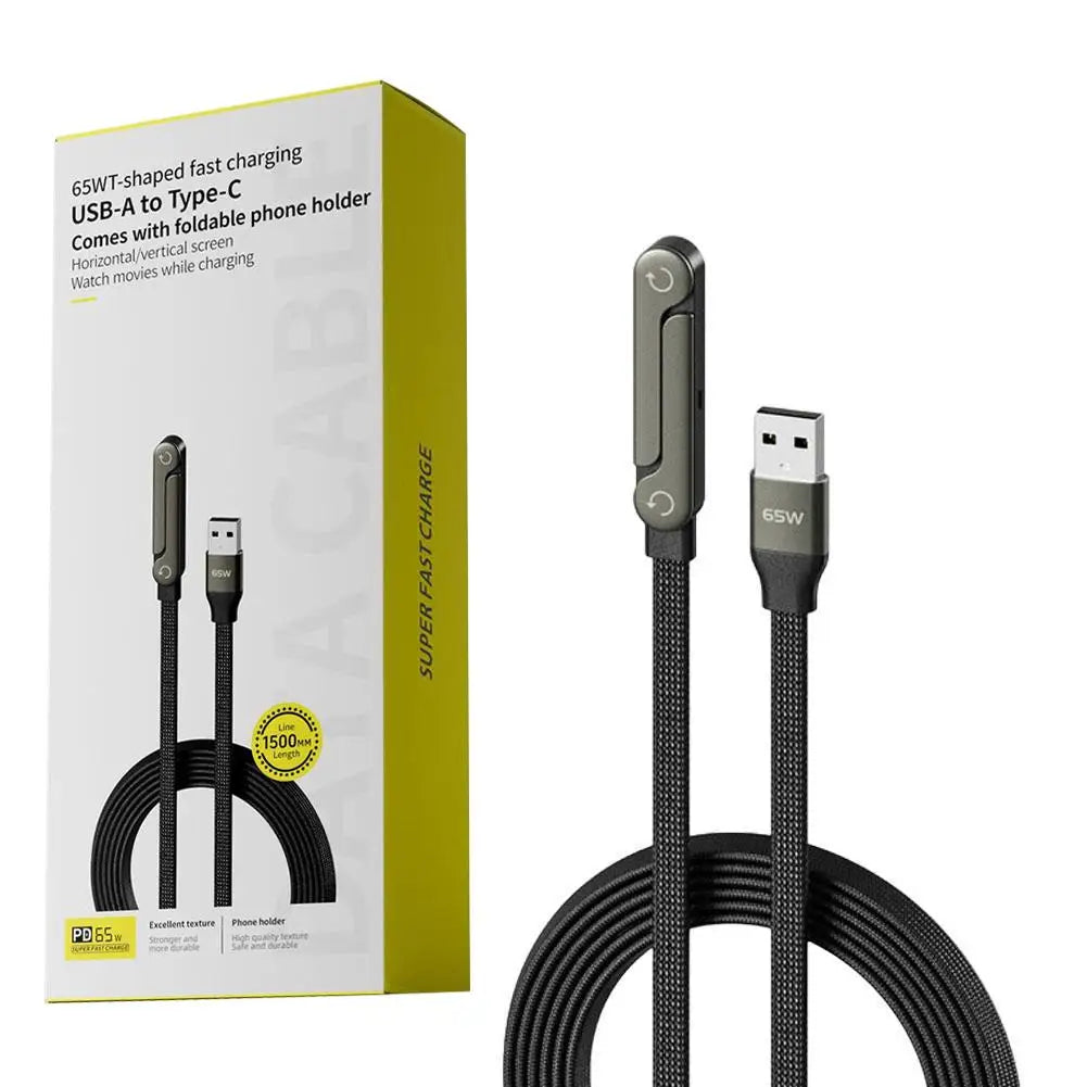Support de téléphone portable pliable à charge rapide 240 W, câble de données, réglage multi-angle, charge continue.