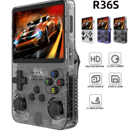 Console de jeux vidéo portable rétro R36S 128 Go, système Linux, écran IPS 3,5 pouces, lecteur vidéo de poche portable R35s Pro, jeux 64 Go
