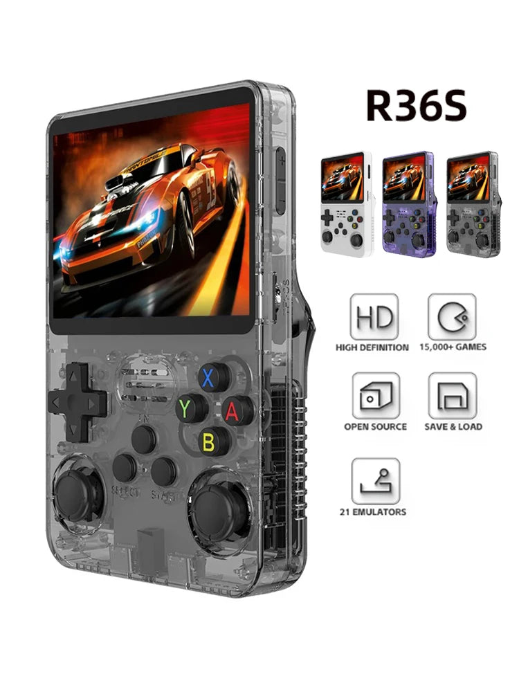 Console de jeux vidéo portable rétro R36S 128 Go, système Linux, écran IPS 3,5 pouces, lecteur vidéo de poche portable R35s Pro, jeux 64 Go