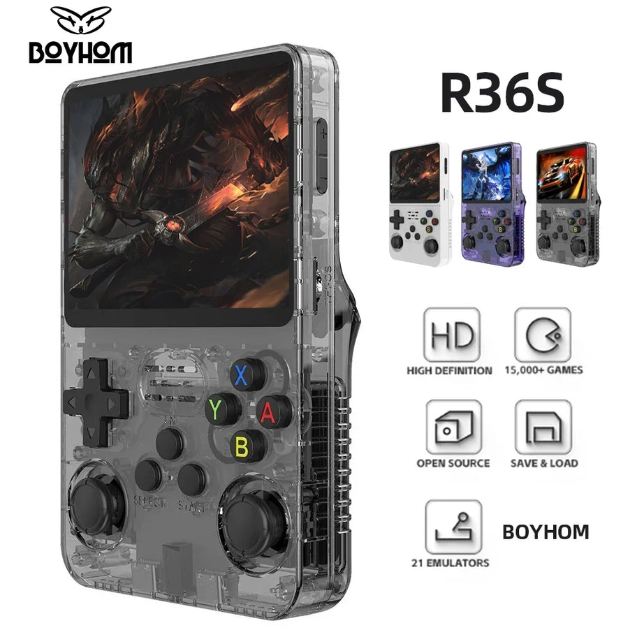 Console de jeux vidéo portable rétro R36S 128 Go, système Linux, écran IPS 3,5 pouces, lecteur vidéo de poche portable R35s Pro, jeux 64 Go
