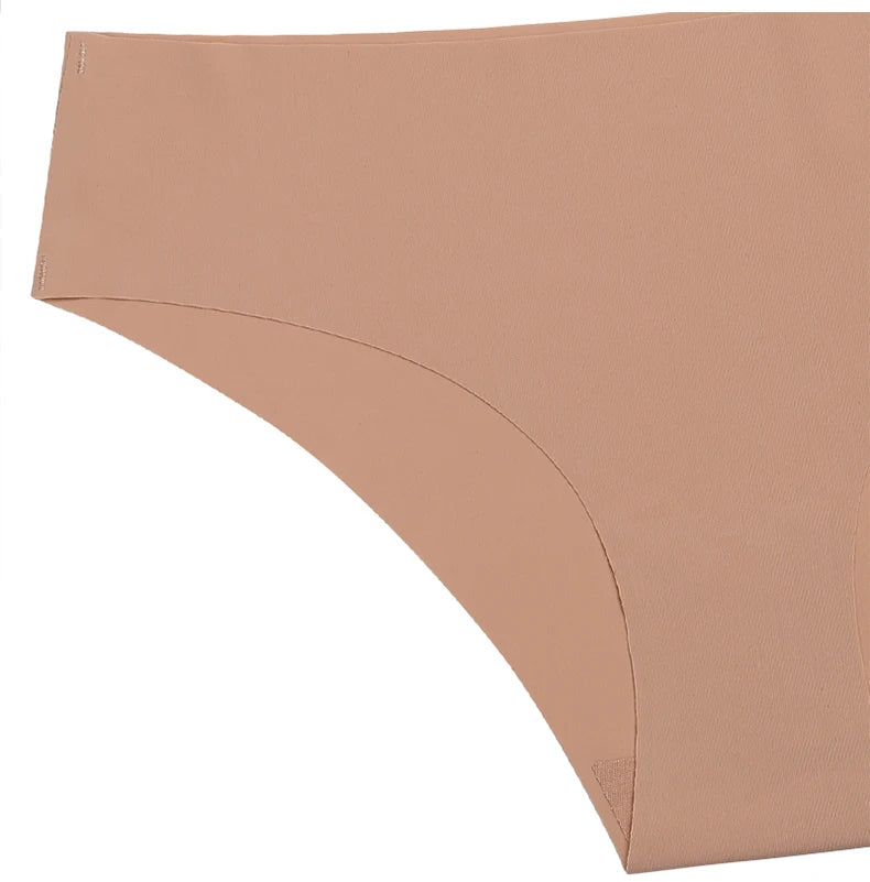 Ensemble de 3 culottes sans coutures pour femme, respirantes, taille basse, sexy, en soie unie, invisibles.