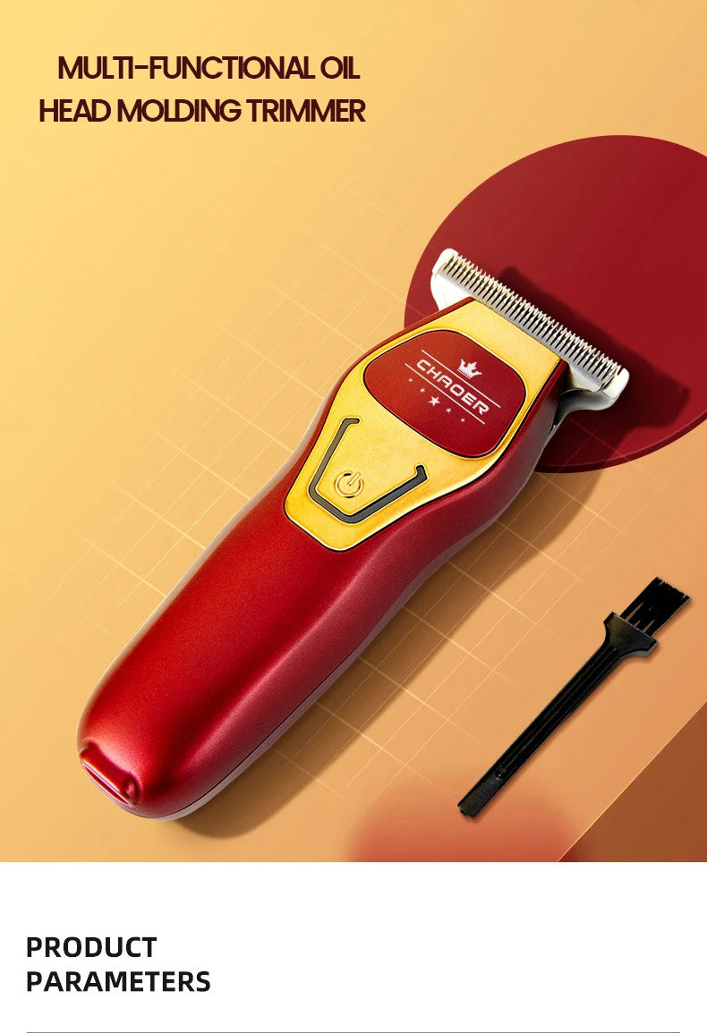 Tondeuse à cheveux professionnelle puissante pour hommes, lame en T de 0 mm, tondeuse électrique rechargeable, machine de coiffure et de rasage pour barbe