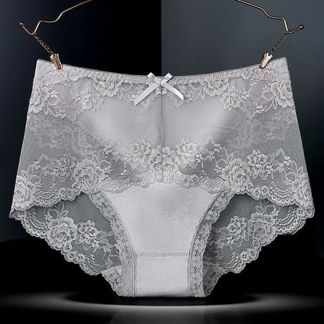 Lot de 7 culottes en coton transparent et dentelle, confortables et antibactériennes, grandes tailles, lingerie sexy pour femme