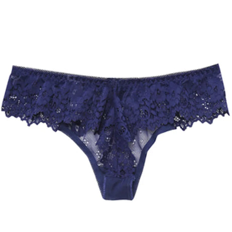 Meet'r Lingerie Femme Sexy en Dentelle Tentation Culotte Taille Basse Broderie String Transparent Ajouré Sous-vêtements Femme G string