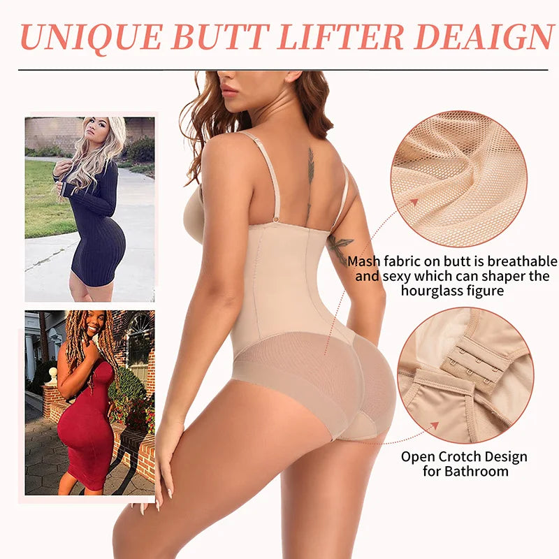 Body gainant pour femme, culotte push-up ventre-fesses, gaine amincissante, sous-vêtements sculptants pour le corps