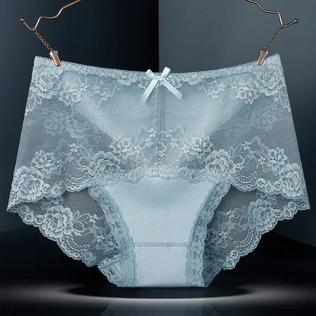 Lot de 7 culottes en coton transparent et dentelle, confortables et antibactériennes, grandes tailles, lingerie sexy pour femme