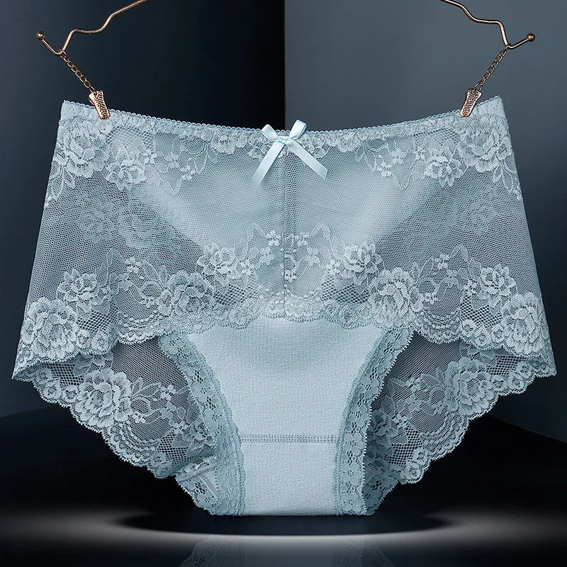 Lot de 7 culottes en coton transparent et dentelle, confortables et antibactériennes, grandes tailles, lingerie sexy pour femme
