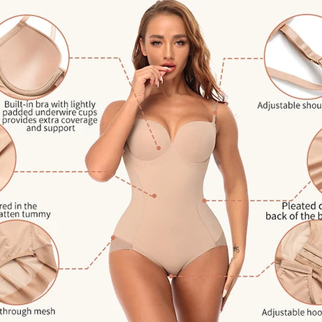 Body gainant pour femme, culotte push-up ventre-fesses, gaine amincissante, sous-vêtements sculptants pour le corps