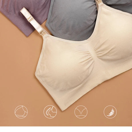 Soutien-gorge d'allaitement grande taille de haute qualité, respirant, sans coutures, push-up, idéal pour les femmes allaitantes.
