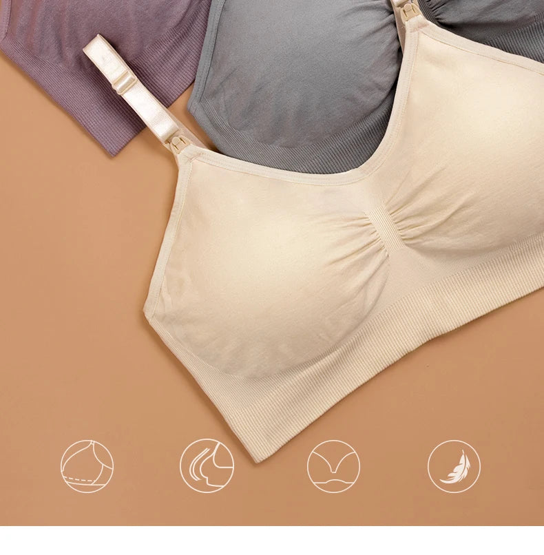 Soutien-gorge d'allaitement grande taille de haute qualité, respirant, sans coutures, push-up, idéal pour les femmes allaitantes.