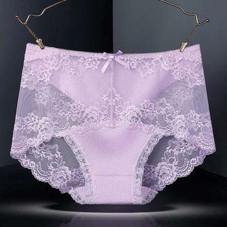 Lot de 7 culottes en coton transparent et dentelle, confortables et antibactériennes, grandes tailles, lingerie sexy pour femme