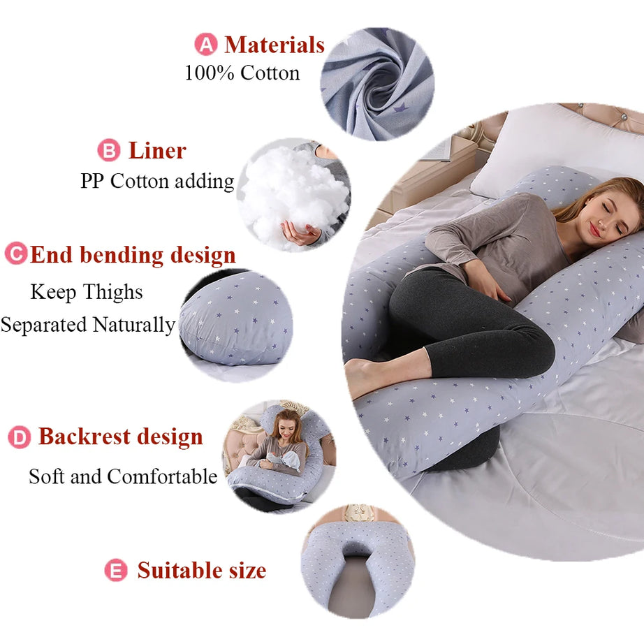 Coussin de grossesse PANGDUBE 130*70cm, coussin lombaire de sommeil pour femmes enceintes, coussin d'allaitement