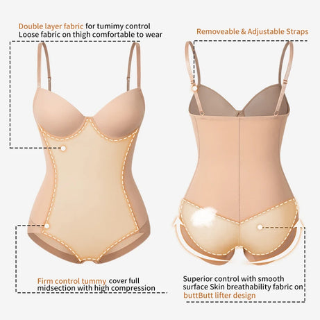 Body gainant pour femme, culotte push-up ventre-fesses, gaine amincissante, sous-vêtements sculptants pour le corps