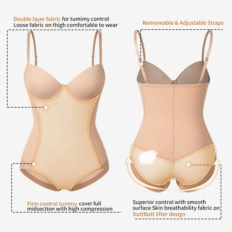 Body gainant pour femme, culotte push-up ventre-fesses, gaine amincissante, sous-vêtements sculptants pour le corps