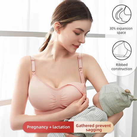 Soutien-gorge d'allaitement grande taille de haute qualité, respirant, sans coutures, push-up, idéal pour les femmes allaitantes.